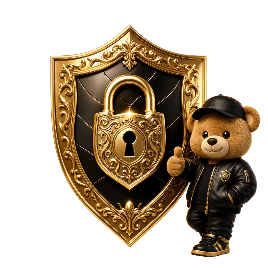 E4U Protect shield guarded by the E4U bear mascot
